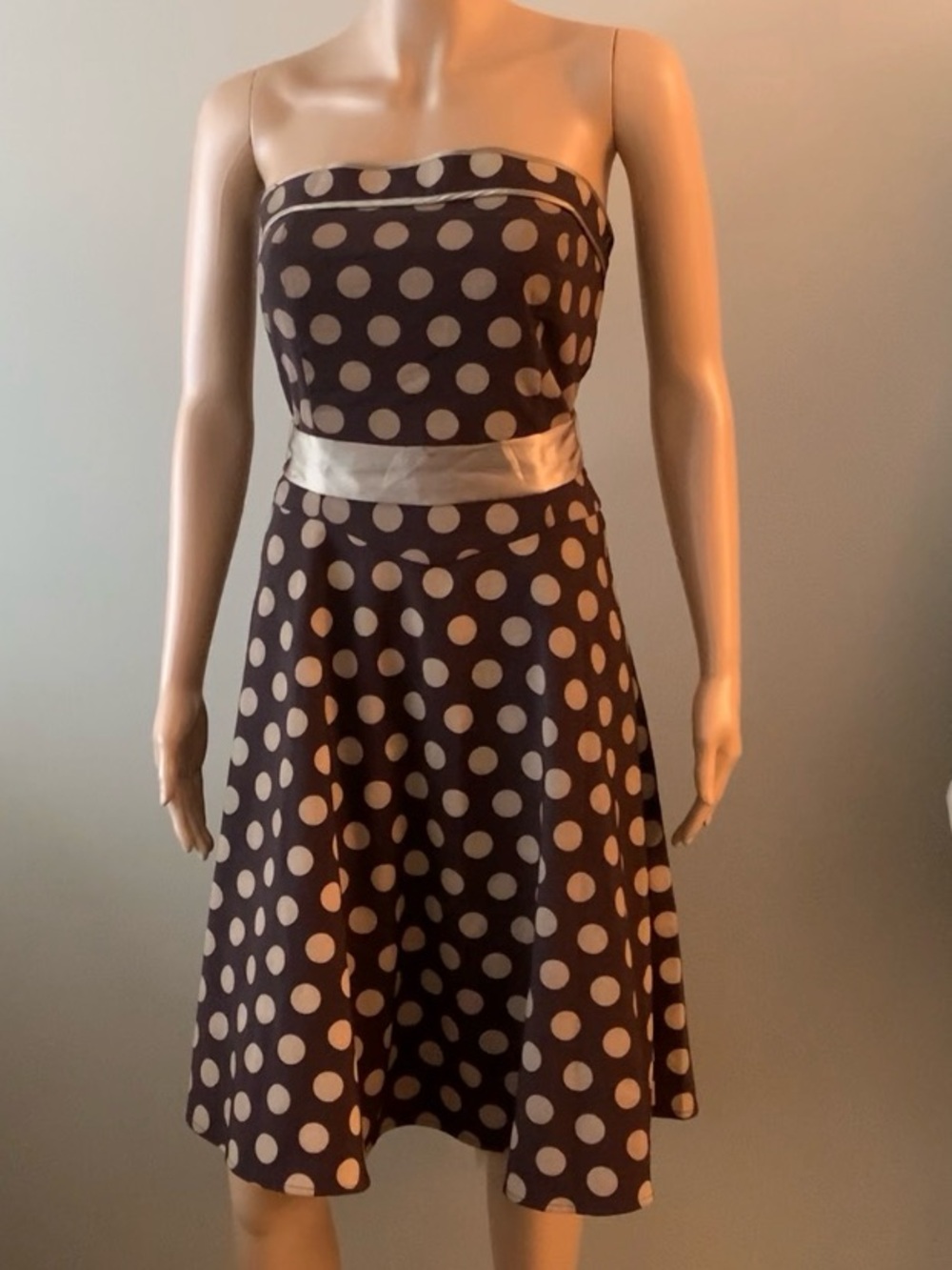 Polka Dot Strapless Dress